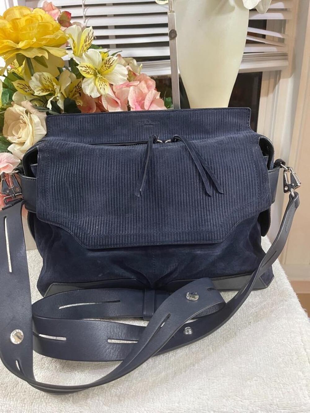 Rag & Bone pilot navy satchel bag (500
